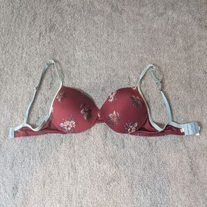 Womens Bra Wallflower 38 C Mauve Floral Adjustable Hook And Eye Closures